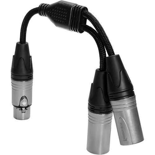 Kondor Blue Dual Male XLR to Female XLR Audio Y Splitter Cable (10