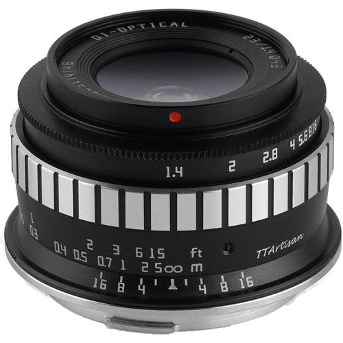 TTArtisan 23mm f/1.4 Lens (APS-C) Black with Silver
