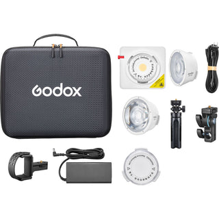 Godox ML100Bi Bi-Colour Portable LED Light (36° Lens & Power Bank Holder Kit)