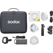 Godox ML100Bi Bi-Colour Portable LED Light (36° Lens & Power Bank Holder Kit)