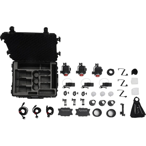 Aputure Storm 80c 3 Head Kit Including Rolling Carry Case