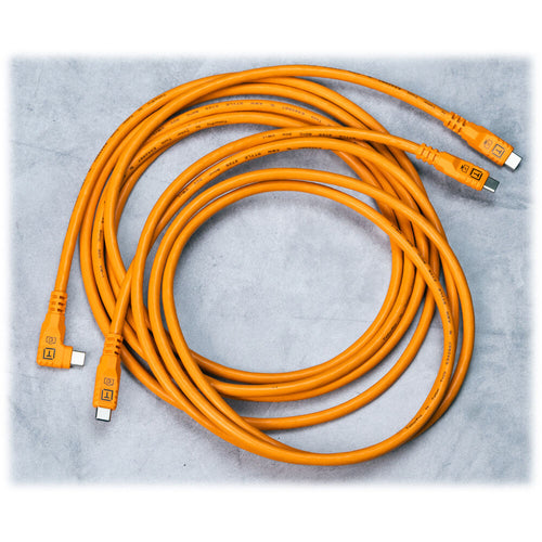 Tether Tools TetherPro Optima 10G USB-C 1.8m Straight to Right - Orange