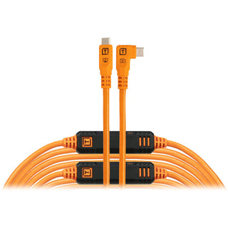 Tether Tools TetherPro Optima 10G USB-C 9.4m Straight to Right - Orange