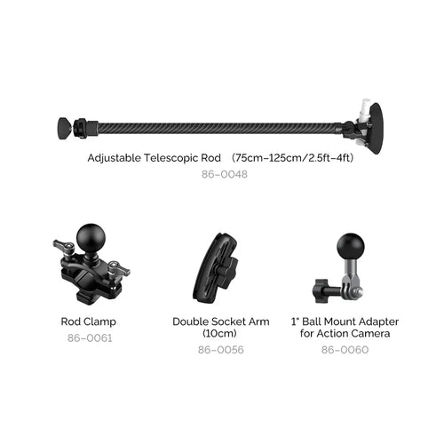 MOVMAX Adjustable Telescopic Rod Kit Action Camera Kit
