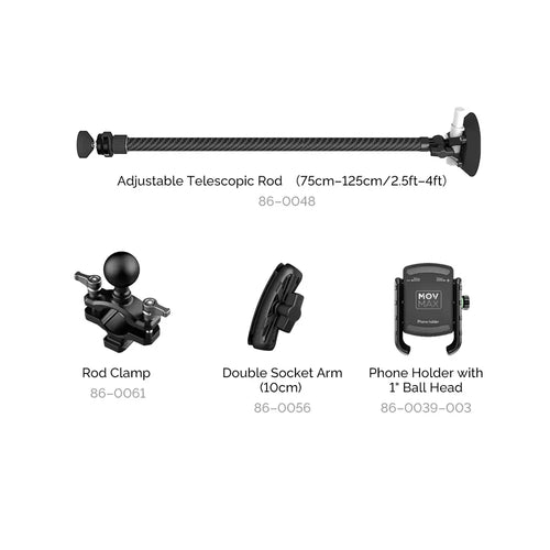 MOVMAX Adjustable Telescopic Rod Mobile Phone Kit