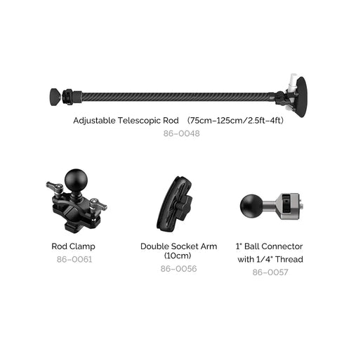 MOVMAX Adjustable Telescopic Rod 1/4 Thread Kit