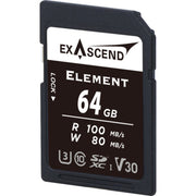 Exascend Element SDXC 100MB/s UHS-I Memory Card - V30