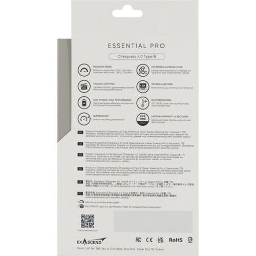 Exascend Essential Pro CFexpress 4.0 Type B 3750MB/s Memory Card