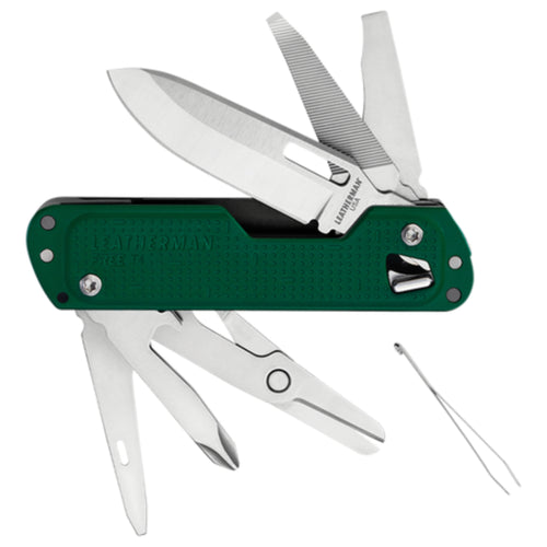 Leatherman FREE T4 Compact Pocket Multi-Tool 420HC S/S Blade 12 Tools with Pocket Clip