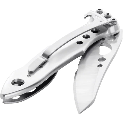 Leatherman Skeletool KBx Folding Pocket Knife with Clip 420HC S/S Combo Blade - Silver