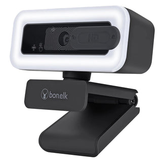 Bonelk USB Webcam Pro LED, Clip On,1080p (Black)
