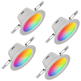 Nanoleaf Essentials Colour Smart LED Downlights (Matter Compatible) - 4 Pack
