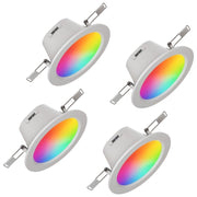Nanoleaf Essentials Colour Smart LED Downlights (Matter Compatible) - 4 Pack