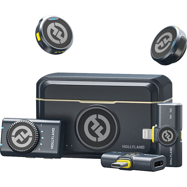 Hollyland Lark M2 DUO 2-Person Wireless Combo Microphone System (2.4 GHz, Shine Charcoal)