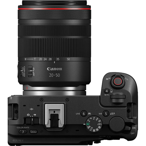 Canon EOS R6 V with RF 20-50mm f/4L IS USM PZ Lens and Rode Wireless GO (Gen 3) Compact Microphone System