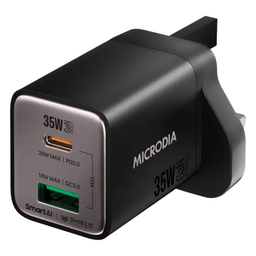 Microdia SmartCube Nano Dual Port GaN Wall Charger (Multiple Colours Available)
