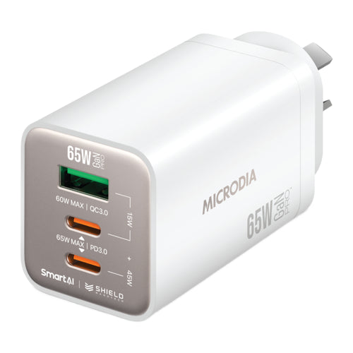 Microdia SmartCube Nano 65W Tri Port GaN Wall Charger (Multiple Colours Available)