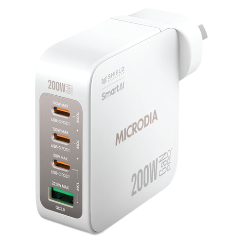 Microdia SmartCube Nano 4 Port GaN Wall Charger (Multiple Colours Available)