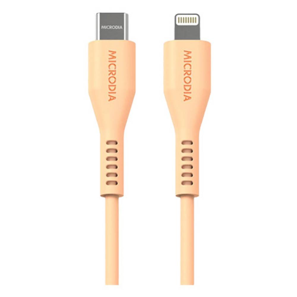 Microdia Fruitywire Silicone PD60W USB-C to 8-Pin Cable 2.6m Peach ...
