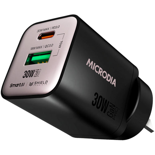 Microdia SmartCube Nano 30W Dual Port GaN Wall Charger
