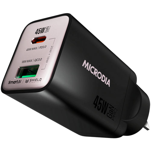Microdia SmartCube Nano 45W Dual Port GaN Wall Charger