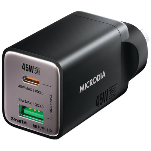 Microdia SmartCube Nano 45W Dual Port GaN Wall Charger