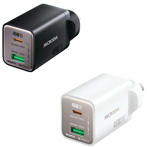 Microdia SmartCube Nano 45W Dual Port GaN Wall Charger