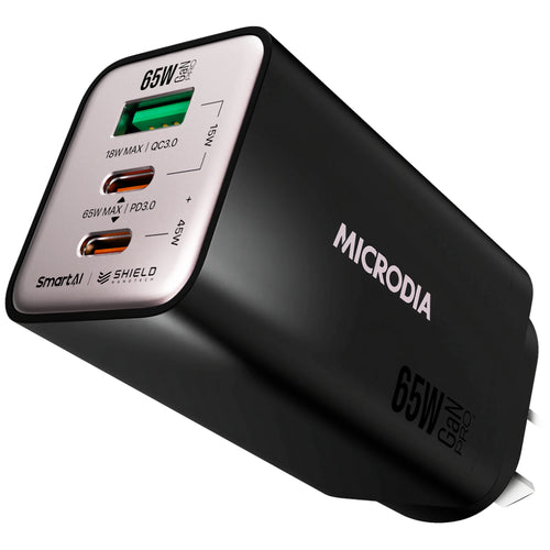 Microdia SmartCube Nano 65W Tri Port GaN Wall Charger
