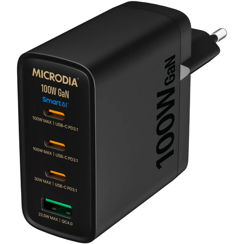 Microdia SmartCube Nano 100W 4 Port GaN Wall Charger