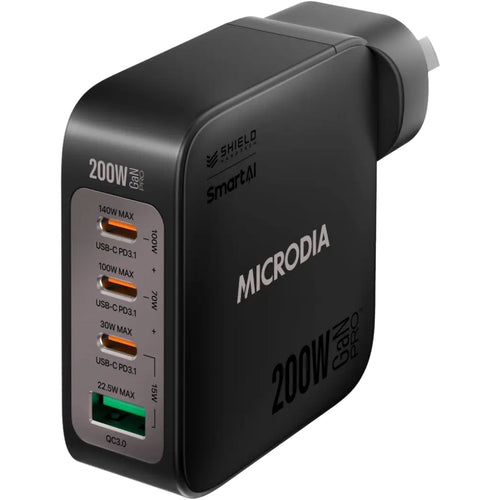 Microdia SmartCube Nano 200W 4 Port GaN Wall Charger