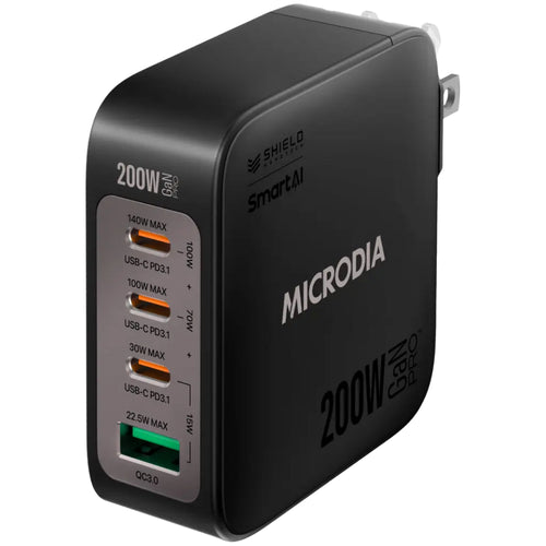 Microdia SmartCube Nano 200W 4 Port GaN Wall Charger