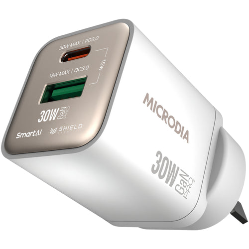 Microdia SmartCube Nano 30W Dual Port GaN Wall Charger