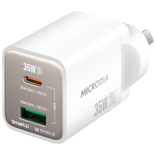 Microdia SmartCube Nano 35W Dual Port GaN Wall Charger