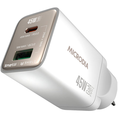 Microdia SmartCube Nano 45W Dual Port GaN Wall Charger