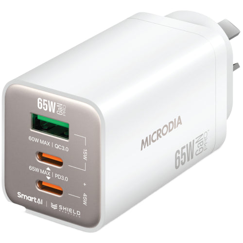 Microdia SmartCube Nano 65W Tri Port GaN Wall Charger