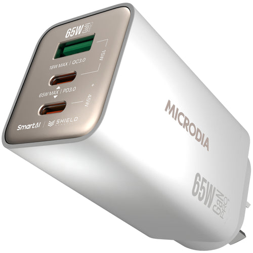 Microdia SmartCube Nano 65W Tri Port GaN Wall Charger