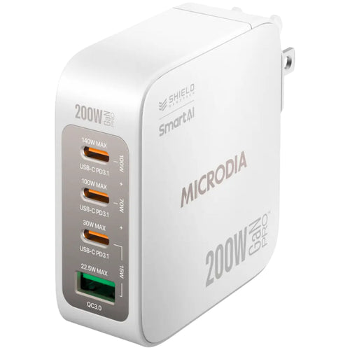 Microdia SmartCube Nano 200W 4 Port GaN Wall Charger