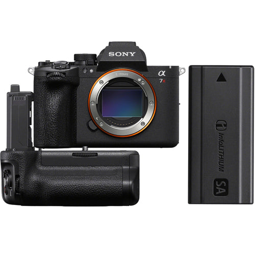 Sony A7R VI with VG-G6 Vertical Grip and Spare NP-SA100 Battery