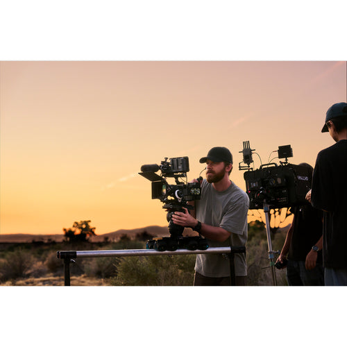 Sony FX5 Full-Frame Cinema Camera with XLR-H2 Handle Unit and Manfrotto 504X/645 FAST Twin Aluminium Video Tripod Kit