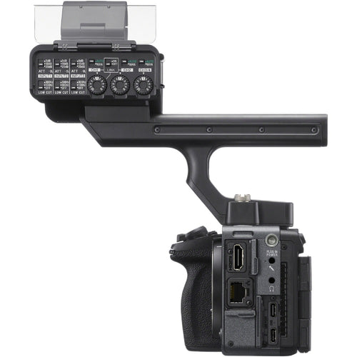Sony FX5 Full-Frame Cinema Camera with XLR-H2 Handle Unit and Manfrotto 504X/645 FAST Twin Aluminium Video Tripod Kit
