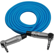 Kondor Blue 3.5mm Right-Angle TRS Stereo Audio Cable (48