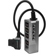 Kondor Blue Male D-Tap to 4-Port Female D-Tap Splitter Hub with Voltmeter (16