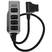 Kondor Blue Male D-Tap to 4-Port Female D-Tap Splitter Hub with Voltmeter (16