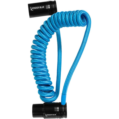 Kondor Blue Coiled Low-Profile Right-Angle XLR Cable (12-24