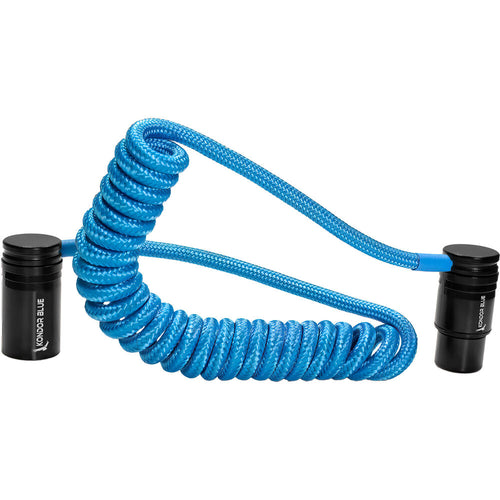 Kondor Blue Coiled Low-Profile Right-Angle XLR Cable (12-24