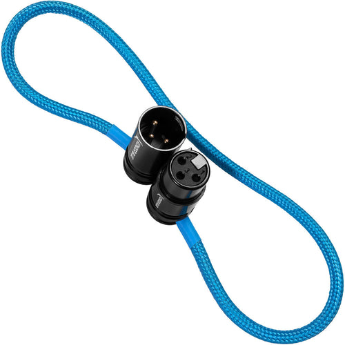 Kondor Blue Straight Low-Profile Right-Angle XLR Cable (16