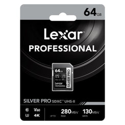 Lexar Professional Silver Pro 64GB SDXC 280MB/s UHS-II Memory Card - V60