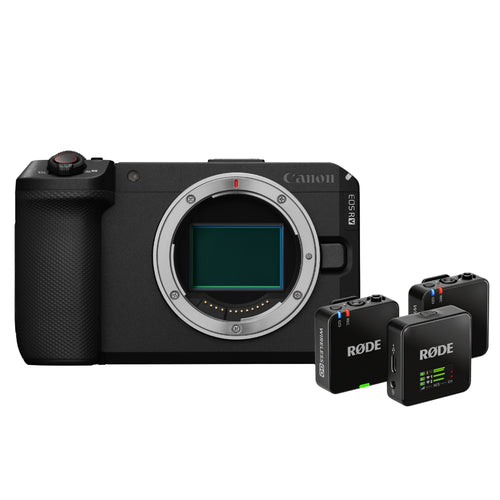 Canon EOS R6 V Body with Rode Wireless GO (Gen 3) Compact Microphone System