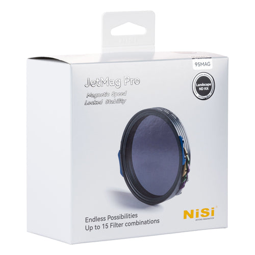 NiSi JetMag Pro Landscape ND Kit 95MAG Magnetic Filter Kit (FS ND 3 Stop, FS ND 6 Stop, FS ND 10 Stop, TC CPL, 86mm/95mm Adaptors, Two Front Caps, Back Cap, Caddy Pouch)
