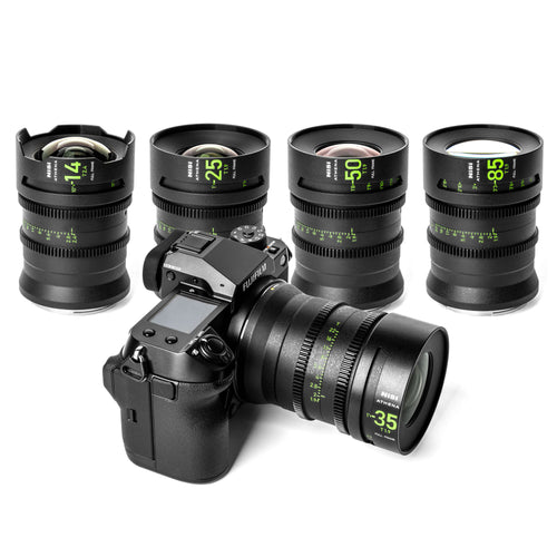 NiSi ATHENA PRIME Full Frame Cinema Lens Kit with 5 Lenses 14mm T2.4, 25mm T1.9, 35mm T1.9, 50mm T1.9, 85mm T1.9 + Hard Case (G Mount | No Drop In Filter)